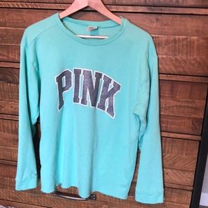 VS pink teal pullover